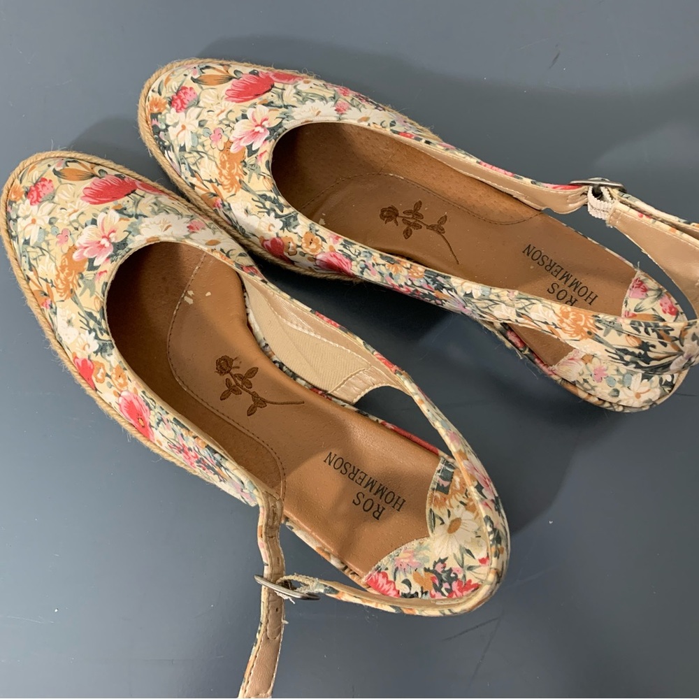 Ros Hommerson Floral Espadrille Slingback Flats